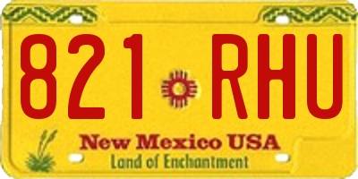 NM license plate 821RHU