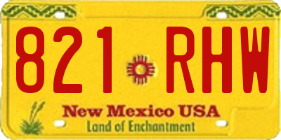 NM license plate 821RHW