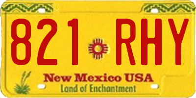 NM license plate 821RHY