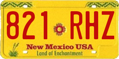 NM license plate 821RHZ