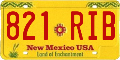 NM license plate 821RIB