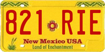 NM license plate 821RIE