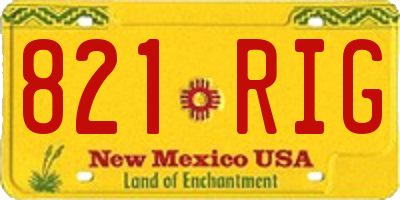NM license plate 821RIG