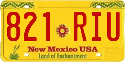 NM license plate 821RIU