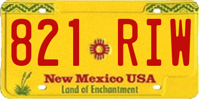 NM license plate 821RIW