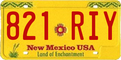 NM license plate 821RIY