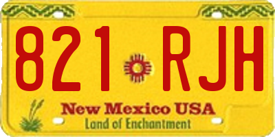 NM license plate 821RJH
