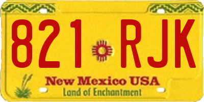 NM license plate 821RJK