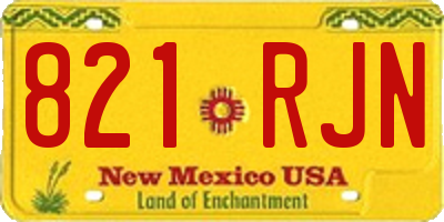 NM license plate 821RJN