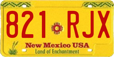 NM license plate 821RJX