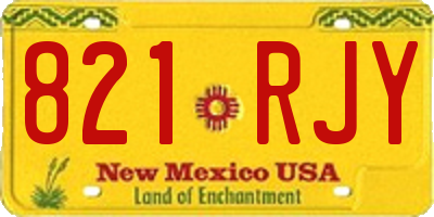 NM license plate 821RJY
