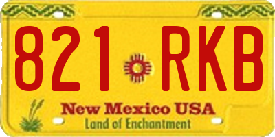 NM license plate 821RKB