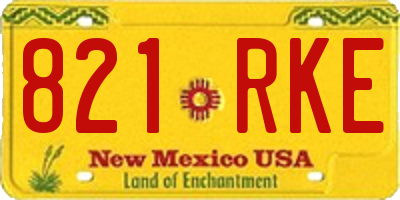 NM license plate 821RKE