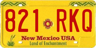 NM license plate 821RKQ