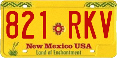 NM license plate 821RKV