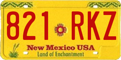 NM license plate 821RKZ