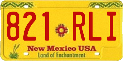NM license plate 821RLI