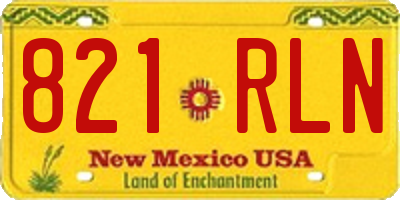 NM license plate 821RLN