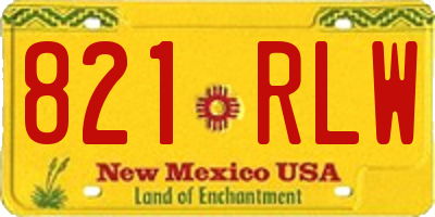 NM license plate 821RLW