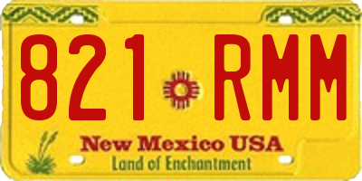 NM license plate 821RMM