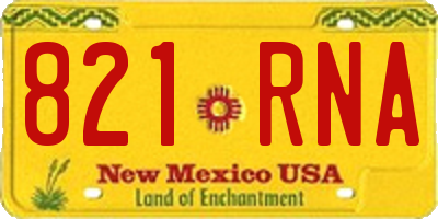 NM license plate 821RNA