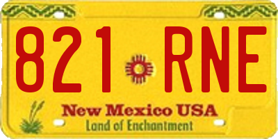 NM license plate 821RNE
