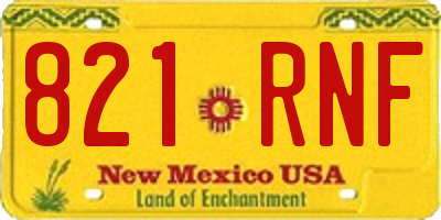 NM license plate 821RNF