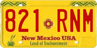 NM license plate 821RNM