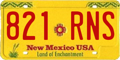 NM license plate 821RNS