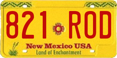 NM license plate 821ROD