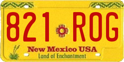 NM license plate 821ROG