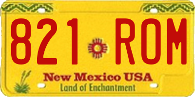 NM license plate 821ROM