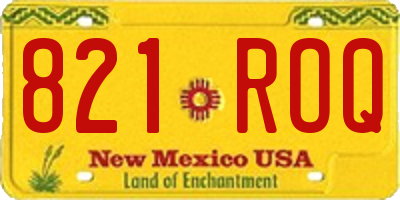NM license plate 821ROQ