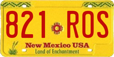NM license plate 821ROS