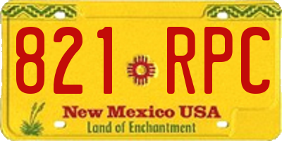 NM license plate 821RPC