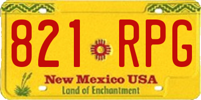 NM license plate 821RPG