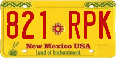 NM license plate 821RPK