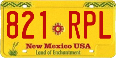 NM license plate 821RPL