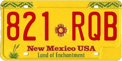 NM license plate 821RQB