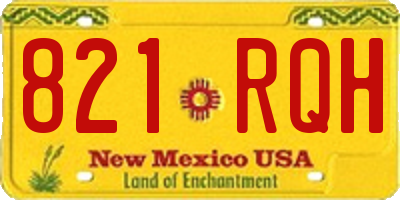 NM license plate 821RQH