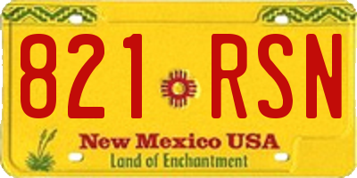 NM license plate 821RSN