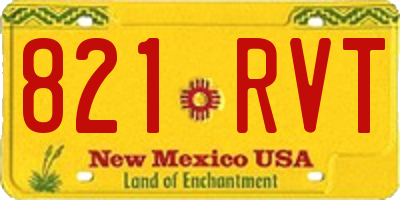 NM license plate 821RVT