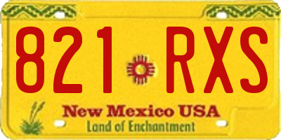 NM license plate 821RXS