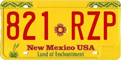 NM license plate 821RZP