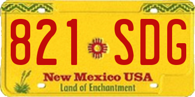 NM license plate 821SDG