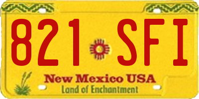 NM license plate 821SFI