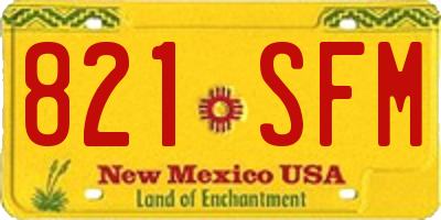 NM license plate 821SFM