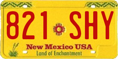 NM license plate 821SHY