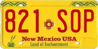 NM license plate 821SOP