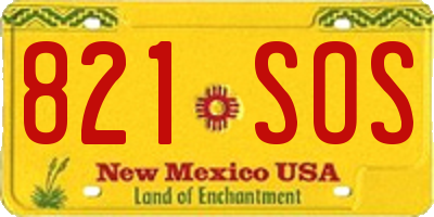 NM license plate 821SOS
